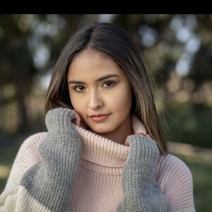 Chic Everything Alpaca Pink and Gray Turtleneck Sweater